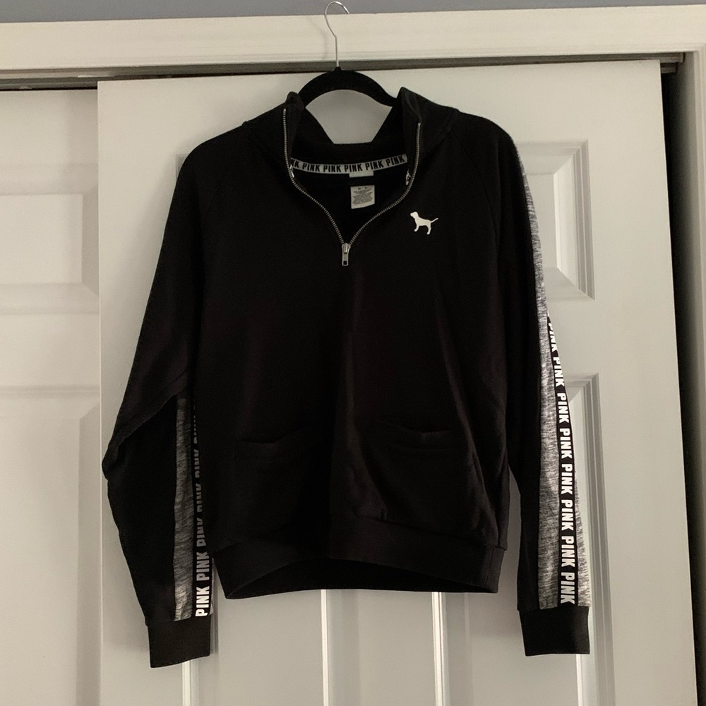 VS PINK Black Gray White Pullover (Half zip)
